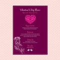 Valentine party invitation restaurant. Food flyer.