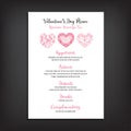 Valentine party invitation restaurant. Food flyer.