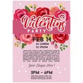 Valentine party template rose flower