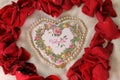 Valentine of pearls and petals Royalty Free Stock Photo