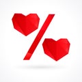 Valentine percent heart sale sign