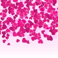 Valentine pink hearts background. Holiday Red hearts modern beautiful background for cards, invitations