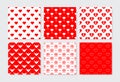 Valentine pixel seamless pattern set