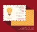 Valentine postcard Invitation design Template Vector