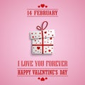 Valentine poster with gift of hearts template