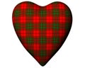 Valentine Red Heart Scottish Scott Tartan Textured Royalty Free Stock Photo