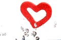 Valentine with red heart in water Royalty Free Stock Photo