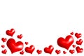 valentine red hearts on transparent background. png format Royalty Free Stock Photo