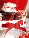 Valentine Red Velvet Chocolate Cupcake Royalty Free Stock Photo