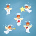 Valentine's Angel Cupid Group Saint Valentine Holiday Royalty Free Stock Photo