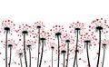 Valentine`s background with love dandelions.