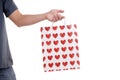 Valentine's bag in a hand