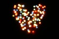 Valentine's bokeh heart shape
