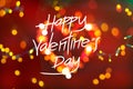 Valentine's bokeh heart shape colorful and text