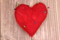 Valentine\'s broken heart stitching pincushion