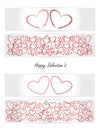 Valentine's card - heart - set of vectors banners, cards, tickets