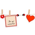 Valentine`s card with ladybugs