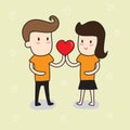 Valentine`s couple love each others. Greeting card