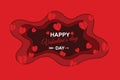 Valentine`s day abstract background with cut paper heart. Royalty Free Stock Photo