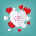 Valentine`s day abstract background with cut paper heart. Royalty Free Stock Photo