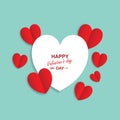 Valentine`s day abstract background with cut paper heart. Royalty Free Stock Photo