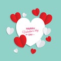 Valentine`s day abstract background with cut paper heart. Royalty Free Stock Photo