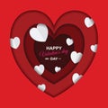 Valentine`s day abstract background with cut paper heart. Royalty Free Stock Photo