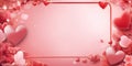 Valentine's Day abstract background frame with hearts