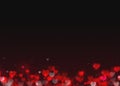 Valentine`s day abstract background with many red hearts Royalty Free Stock Photo