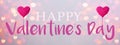 Valentine`s Day abstract background in pink colors and red heart balloons, isolated on bright texture - Hearts bokeh / Love Royalty Free Stock Photo