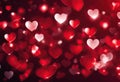 Valentine\'s Day Abstract Holiday concept Blinking Glowing Romantic red design black Bokeh Hearts screen Shape banner Lov Royalty Free Stock Photo