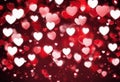 Valentine\'s Day Abstract Holiday concept Blinking Glowing Romantic Backdrop red design black Hearts screen Shape banner Lov Royalty Free Stock Photo