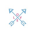 Valentine`s day, arrows, love icon. Can be used for web, logo, mobile app, UI, UX Royalty Free Stock Photo