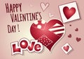 Valentine`s Day background with a big Love Heart