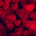 Valentine`s Day background with bokeh hearts design Royalty Free Stock Photo
