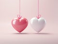 Valentine\'s Day background featuring two entwined hearts, radiating love and togetherness.