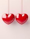 Valentine\'s Day background featuring two entwined hearts, radiating love and togetherness.