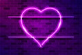 Valentine's day background glowing purple neon sign or LED strip light. Realistic vector illustration Royalty Free Stock Photo