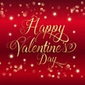 Valentine`s day background with gold stars and decorative text