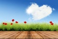 Valentine`s day background with heart cloud