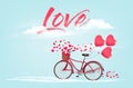 Valentine`s Day background with a heart shaped ballons