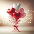 Valentine\'s day background with heart shaped balloons