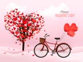 Valentine's Day background with a heart shaped tree