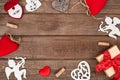 Valentine`s day background with heart shapes on wooden table Royalty Free Stock Photo