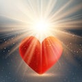 Valentine`s day heart on starburst background Royalty Free Stock Photo