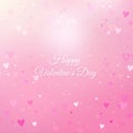 Pink abstract blurred background with blur bokeh light effect for wedding vector Happy Valentine`s day card hearts poster design. Royalty Free Stock Photo