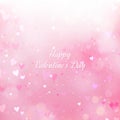 Heart background vector illustration with bokeh effect. Valentine`s Day Royalty Free Stock Photo