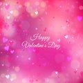 Heart background vector illustration with bokeh effect. Valentine`s Day Royalty Free Stock Photo