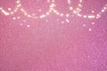 Valentine's day background with hearts. Rose silver pink glitter background sparkling shiny paper texture. Valentines