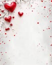 Valentine's day background with hearts and snowflakes Royalty Free Stock Photo